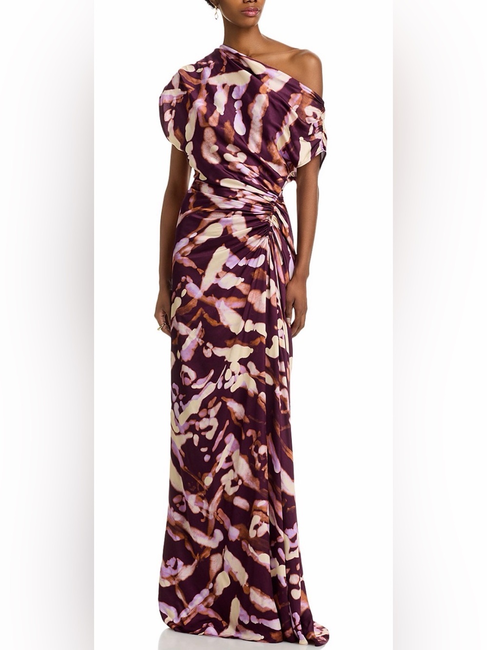 A.L.C. Poppy One-Shoulder Gown in Plum/Violet